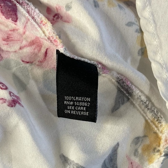 Torrid Size 0X Babydoll White Pink Yellow Floral Tie Shoulder Dress Retro Summer - Picture 6 of 6